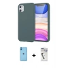 MARSİLYAN™- iPhone 11 Kılıf Kozmos Yansıma Özel Seri - Şeffaf Uv Polymer Nano Ekran Koruyucu + Neon Fosforlu Kamera Lens - MI