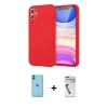 MARSİLYAN™- iPhone 11 Kılıf Kozmos Yansıma Özel Seri - Şeffaf Uv Polymer Nano Ekran Koruyucu + Neon Fosforlu Kamera Lens - MI