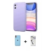 MARSİLYAN™- iPhone 11 Kılıf Kozmos Yansıma Özel Seri - Şeffaf Uv Polymer Nano Ekran Koruyucu + Neon Fosforlu Kamera Lens - TU