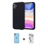 MARSİLYAN™- iPhone 11 Kılıf Kozmos Yansıma Özel Seri - Şeffaf Uv Polymer Nano Ekran Koruyucu + Neon Fosforlu Kamera Lens - TU