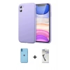 MARSİLYAN™- iPhone 11 Kılıf Kozmos Yansıma Özel Seri - Şeffaf Uv Polymer Nano Ekran Koruyucu + Neon Fosforlu Kamera Lens - MI