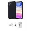 MARSİLYAN™- iPhone 11 Kılıf Kozmos Yansıma Özel Seri - Şeffaf Uv Polymer Nano Ekran Koruyucu + Renkli Kamera Lens Koruma Cam - SI