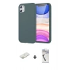 MARSİLYAN™- iPhone 11 Kılıf Kozmos Yansıma Özel Seri - Şeffaf Uv Polymer Nano Ekran Koruyucu + Turuncu Renkli Kamera Lens Koruma Cam
