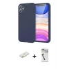 MARSİLYAN™- iPhone 11 Kılıf Kozmos Yansıma Özel Seri - Şeffaf Uv Polymer Nano Ekran Koruyucu + Turuncu Renkli Kamera Lens Koruma Cam