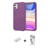 MARSİLYAN™- iPhone 11 Kılıf Kozmos Yansıma Özel Seri - Şeffaf Uv Polymer Nano Ekran Koruyucu + Turuncu Renkli Kamera Lens Koruma Cam