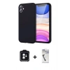 MARSİLYAN™- iPhone 11 Kılıf Kozmos Yansıma Özel Seri - Şeffaf Uv Polymer Nano Ekran Koruyucu + Yeşil PVD Metal Kamera Lens