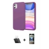 MARSİLYAN™- iPhone 11 Kılıf Kozmos Yansıma Özel Seri - Siyah 34D Hayalet Izgaralı Cam + Kamera Lens Koruma Cam - SF