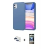 MARSİLYAN™- iPhone 11 Kılıf Kozmos Yansıma Özel Seri - Siyah 34D Hayalet Izgaralı Cam + Pers Alüminyum Kamera Lens - LT