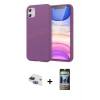MARSİLYAN™- iPhone 11 Kılıf Kozmos Yansıma Özel Seri - Siyah 34D Hayalet Izgaralı Cam + Pers Alüminyum Kamera Lens - LT