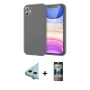 MARSİLYAN™- iPhone 11 Kılıf Kozmos Yansıma Özel Seri - Siyah 34D Hayalet Izgaralı Cam + Raze Metal Kamera Lens - MI