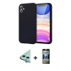 MARSİLYAN™- iPhone 11 Kılıf Kozmos Yansıma Özel Seri - Siyah 34D Hayalet Izgaralı Cam + Raze Metal Kamera Lens - MI