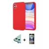 MARSİLYAN™- iPhone 11 Kılıf Kozmos Yansıma Özel Seri - Siyah 34D Hayalet Izgaralı Cam + Raze Metal Kamera Lens - MI
