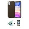 MARSİLYAN™- iPhone 11 Kılıf Kozmos Yansıma Özel Seri - Siyah 34D Hayalet Izgaralı Cam + Raze Metal Kamera Lens - MI