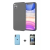 MARSİLYAN™- iPhone 11 Kılıf Kozmos Yansıma Özel Seri - Siyah 34D Hayalet Izgaralı Cam + Neon Fosforlu Kamera Lens - TU