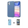MARSİLYAN™- iPhone 11 Kılıf Kozmos Yansıma Özel Seri - Siyah 34D Hayalet Izgaralı Cam + Neon Fosforlu Kamera Lens - TU