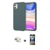 MARSİLYAN™- iPhone 11 Kılıf Kozmos Yansıma Özel Seri - Siyah 34D Hayalet Izgaralı Cam + Pers Alüminyum Kamera Lens - GD