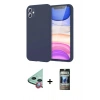 MARSİLYAN™- iPhone 11 Kılıf Kozmos Yansıma Özel Seri - Siyah 34D Hayalet Izgaralı Cam + Raze Metal Kamera Lens - KI
