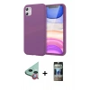 MARSİLYAN™- iPhone 11 Kılıf Kozmos Yansıma Özel Seri - Siyah 34D Hayalet Izgaralı Cam + Raze Metal Kamera Lens - KI