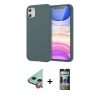 MARSİLYAN™- iPhone 11 Kılıf Kozmos Yansıma Özel Seri - Siyah 34D Hayalet Izgaralı Cam + Raze Metal Kamera Lens - KI