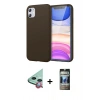 MARSİLYAN™- iPhone 11 Kılıf Kozmos Yansıma Özel Seri - Siyah 34D Hayalet Izgaralı Cam + Raze Metal Kamera Lens - KI