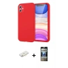 MARSİLYAN™- iPhone 11 Kılıf Kozmos Yansıma Özel Seri - Siyah 34D Hayalet Izgaralı Cam + Renkli Kamera Lens Koruma Cam - SI