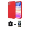 MARSİLYAN™- iPhone 11 Kılıf Kozmos Yansıma Özel Seri - Siyah 34D Hayalet Izgaralı Cam + PVD Metal Kamera Lens - TU