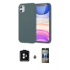 MARSİLYAN™- iPhone 11 Kılıf Kozmos Yansıma Özel Seri - Siyah 34D Hayalet Izgaralı Cam + PVD Metal Kamera Lens - TU