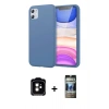 MARSİLYAN™- iPhone 11 Kılıf Kozmos Yansıma Özel Seri - Siyah 34D Hayalet Izgaralı Cam + PVD Metal Kamera Lens - TU