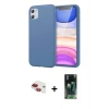MARSİLYAN™- iPhone 11 Kılıf Kozmos Yansıma Özel Seri - Siyah 360 Mat Full Body Arka Koruyucu + Kırmızı Pers Alüminyum Kamera Lens