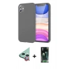 MARSİLYAN™- iPhone 11 Kılıf Kozmos Yansıma Özel Seri - Siyah 360 Mat Full Body Arka Koruyucu + Raze Metal Kamera Lens - KI