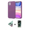 MARSİLYAN™- iPhone 11 Kılıf Kozmos Yansıma Özel Seri - Siyah 360 Mat Full Body Arka Koruyucu + Raze Metal Kamera Lens - KI