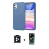 MARSİLYAN™- iPhone 11 Kılıf Kozmos Yansıma Özel Seri - Siyah 360 Mat Full Body Arka Koruyucu + PVD Metal Kamera Lens - MI