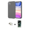MARSİLYAN™- iPhone 11 Kılıf Kozmos Yansıma Özel Seri - Siyah 360 Mat Full Body Arka Koruyucu + Pers Alüminyum Kamera Lens - GD