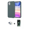 MARSİLYAN™- iPhone 11 Kılıf Kozmos Yansıma Özel Seri - Siyah 360 Mat Full Body Arka Koruyucu + Pers Alüminyum Kamera Lens - LT