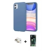 MARSİLYAN™- iPhone 11 Kılıf Kozmos Yansıma Özel Seri - Siyah 360 Mat Full Body Arka Koruyucu + Pers Alüminyum Kamera Lens - GD