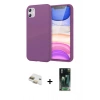 MARSİLYAN™- iPhone 11 Kılıf Kozmos Yansıma Özel Seri - Siyah 360 Mat Full Body Arka Koruyucu + Pers Alüminyum Kamera Lens - GD