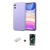 MARSİLYAN™- iPhone 11 Kılıf Kozmos Yansıma Özel Seri - Siyah 360 Mat Full Body Arka Koruyucu + Renkli Kamera Lens Koruma Cam - YL