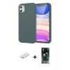 MARSİLYAN™- iPhone 11 Kılıf Kozmos Yansıma Özel Seri - Siyah 360 Mat Full Body Arka Koruyucu + Renkli Kamera Lens Koruma Cam - SI