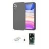 MARSİLYAN™- iPhone 11 Kılıf Kozmos Yansıma Özel Seri - Siyah 360 Mat Full Body Arka Koruyucu + Renkli Kamera Lens Koruma Cam - SI
