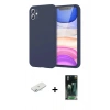 MARSİLYAN™- iPhone 11 Kılıf Kozmos Yansıma Özel Seri - Siyah 360 Mat Full Body Arka Koruyucu + Renkli Kamera Lens Koruma Cam - SI