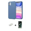 MARSİLYAN™- iPhone 11 Kılıf Kozmos Yansıma Özel Seri - Siyah 360 Mat Full Body Arka Koruyucu + Renkli Kamera Lens Koruma Cam - SI