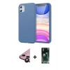 MARSİLYAN™- iPhone 11 Kılıf Kozmos Yansıma Özel Seri - Siyah 360 Mat Full Body Arka Koruyucu + Raze Metal Kamera Lens - SH