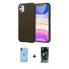 MARSİLYAN™- iPhone 11 Kılıf Kozmos Yansıma Özel Seri - Siyah 360 Mat Full Body Arka Koruyucu + Neon Fosforlu Kamera Lens - TU