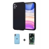 MARSİLYAN™- iPhone 11 Kılıf Kozmos Yansıma Özel Seri - Siyah 360 Mat Full Body Arka Koruyucu + Neon Fosforlu Kamera Lens - TU