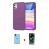 MARSİLYAN™- iPhone 11 Kılıf Kozmos Yansıma Özel Seri - Siyah 360 Mat Full Body Arka Koruyucu + Neon Fosforlu Kamera Lens - TU