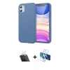 MARSİLYAN™- iPhone 11 Kılıf Kozmos Yansıma Özel Seri - Siyah 3D Antistatik Cam Ekran Koruyucu + Kamera Lens Koruma Cam - SF