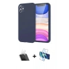MARSİLYAN™- iPhone 11 Kılıf Kozmos Yansıma Özel Seri - Siyah 3D Antistatik Cam Ekran Koruyucu + Kamera Lens Koruma Cam - SF