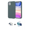 MARSİLYAN™- iPhone 11 Kılıf Kozmos Yansıma Özel Seri - Siyah 3D Antistatik Cam Ekran Koruyucu + Pers Alüminyum Kamera Lens - LT