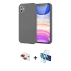 MARSİLYAN™- iPhone 11 Kılıf Kozmos Yansıma Özel Seri - Siyah 3D Antistatik Cam Ekran Koruyucu + Pers Alüminyum Kamera Lens - KI