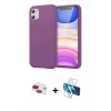 MARSİLYAN™- iPhone 11 Kılıf Kozmos Yansıma Özel Seri - Siyah 3D Antistatik Cam Ekran Koruyucu + Pers Alüminyum Kamera Lens - KI